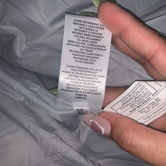 Women's Light Gray faux fur puffer jacket by Andrew Marc, size L spring wear - Picture 5 of 16